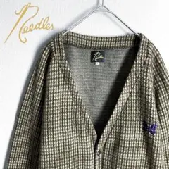 【大人気デザイン☆千鳥格子】ニードルス ニットカーディガン 蝶パピヨン刺繍