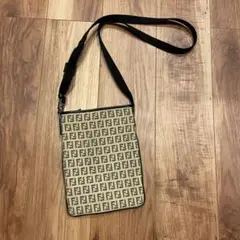 美品 フェンディ ズッキーノ 8BT079 ミニ ショルダーバッグ ポシェット
