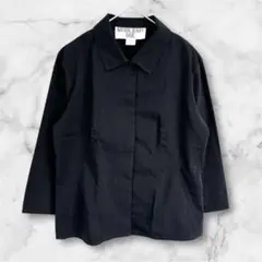 ナチュラルビューティー 黒ジャケット 大人コーデL