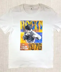 未着用　映画『ロッキー』Tシャツ　綿100% 白　Lサイズ①