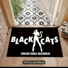 ブラックキャッツ クリームソーダ 　玄関マット 　BLACKCATS　高野誠一