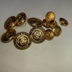 金色の装飾ボタンセット　大6個　小6個