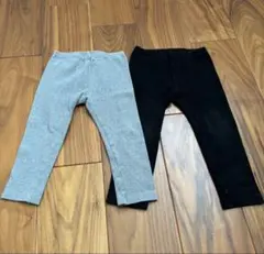 【2枚セット】UNIQLO リブレギンス/10分丈　サイズ100 キッズ