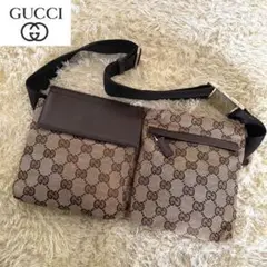 GUCCI グッチ GG柄ボディバッグ ウェストポーチ ベージュ
