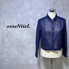 esseNtieL ヒロココシノ デニムジャケット 透け感 ブルー L 3898
