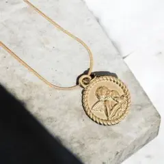 *《低アレルギーステンレス》* エンジェルメダイネックレスGLD