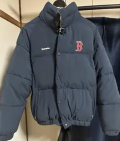 Perushu × MLB コラボ中綿スタンドネックブルゾン