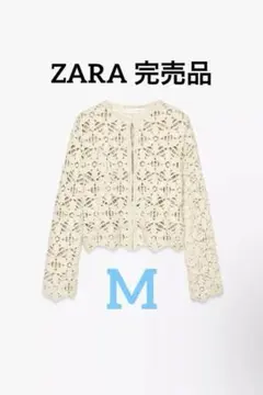 【完売品】ZARA マクラメスパンコールジャケット M