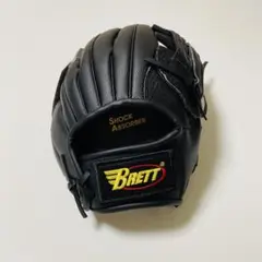 新品未使用タグ付き　Brett ブレット軟式グローブ 黒　右投げ用