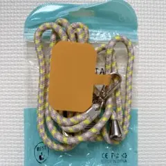 【新品未使用】スマホショルダーストラップ イエロー×グレー 全機種対応