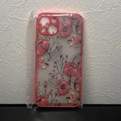 iPhone13ケース,red bud6,フラワーアイフォンケース,花,赤