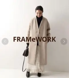 FRAMeWORK 二重織りVネックコート フレームワーク 38