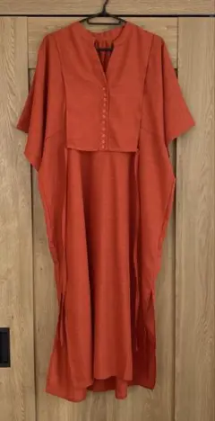 Lowy by Corners スラブジョーゼット カフタシャツ ワンピース　M