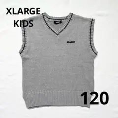 美品❗️XLARGE KIDS エクストララージキッズ ニットVベスト 120