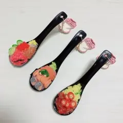 リアルキッチンシリーズ ひとくちレンゲ海鮮丼 カレーライス　食品サンプル