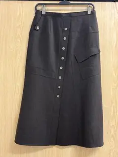 美品サンウィズボタン付きAラインスカートLLサイズ日本製