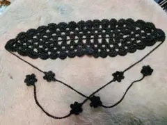 ブラック ヘアバンド ヘッドドレス バブーシュカ ゴシック ロリータ 綿100%