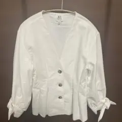 dRA ホワイト XS ノーカラージャケット