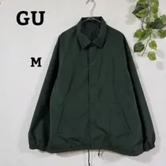 【GU】ウィンドプルーフカラーコーチジャケット/ダークグリーン/M/ジーユー/緑