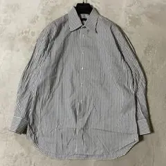 CANALI カナーリ ワイドスプレッド ストライプドレスシャツ 43│17
