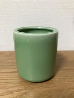 値下げ　青磁　ペン立て　筆筒　文房具