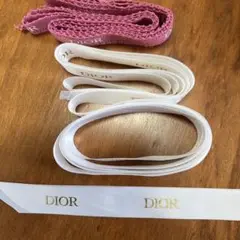 DIOR ロゴ入りリボンセット ホワイト ピンク