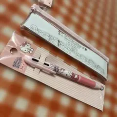 サンリオハローキティグッズ２点セットスリムペンケース＆3色ボールペン 新品未開封