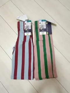 新品 しまむら softcheese ニコパンツ ストライプ 2枚セット 80