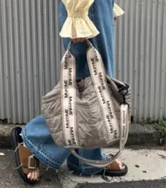 【MumME】ジャガードテープキルティングスクエアトートBAG