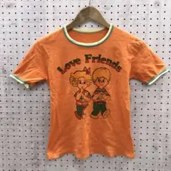 90s 古着 Love Friends キッズ プリント リンガー Tシャツ