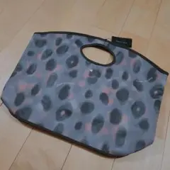 エスパスデカルマ　レオパードプリント サークルハンドルデザインバッグ グレージュ