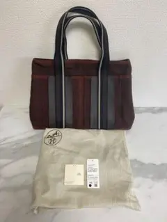 ＄HERMES エルメス トロカホリゾンタルMMトートバッグA4収納 茶