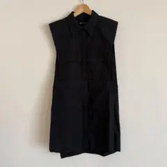 【美品】ZARA ザラ黒 ノースリーブ シャツ　Sサイズ