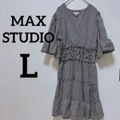 ✨️海外古着✨️MAX STUDIO 【L】チェック柄 半袖ワンピース 夏