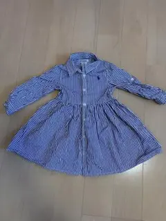 美品　Ralph Lauren 青白ストライプ ワンピース