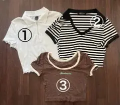 SHEINクロップド丈Tシャツ 3点セット