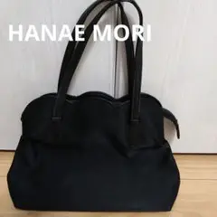HANAEMORI スカラップデザイン トートバッグ 黒