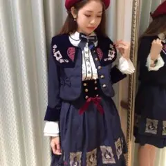 Amavel 全てセットトランプ刺繍ジャンスカ ジャケット ブラウス