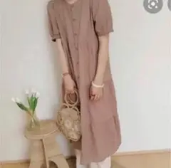 Lutique　ティアードフレアシャツワンピース　M