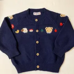 【美品】ファミリア レトロカーディガン90