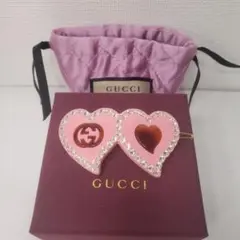 GUCCI ヘアピン ヘアアクセサリー ピンク GG柄