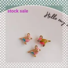 stock sale ** とりチャーム / 3Dバード / 3個