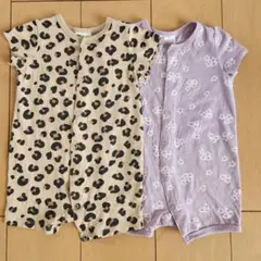 H&M ヒョウ柄と花柄ロンパース 74 (6-9ヶ月)