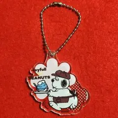 ジョイフル スヌーピー アクリルキーホルダー オラフ ピンク 缶バッジ