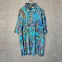 【MascettiCollection アート柄ハワイ半袖シャツМ】古着