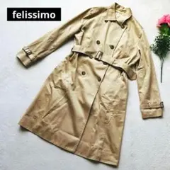 【フェリシモ】美品✨トレンチコート　ベルベット　ゆったり　ベージュ　Lサイズ