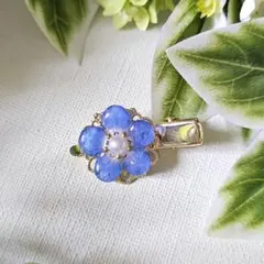SALE ネモフィラ ヘアクリップ 本物のお花