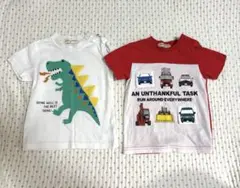 【美品】キッズTシャツ　NAUGHTY COMPANY （恐竜・車）95cm