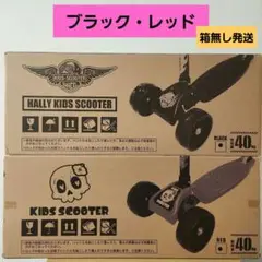 ハリー キッズスクーター　極太ホイール　耐荷重40㎏　ブラック　レッド　屋外