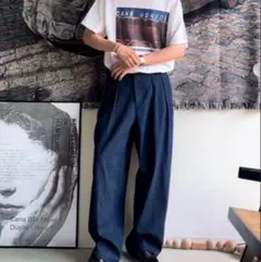 Bleme ヘビーツイル ワイドストレート グルカチノパンツ サイズL